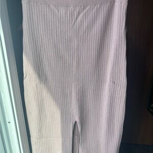 Free People Ribbed Pencil Skirt in Light Mauve